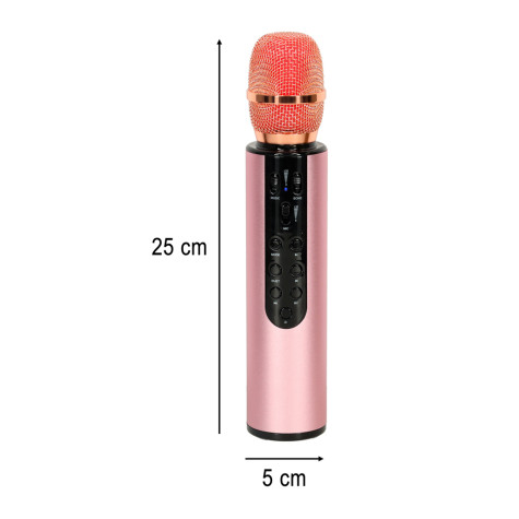 KIK Bezdrátový karaoke bluetooth mikrofon - růžový ~ 8