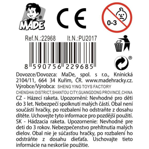 Raketa na házení pěnová 25 cm ~ 4