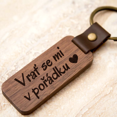 Ahome Dřevěná klíčenka - Vrať se mi v pořádku