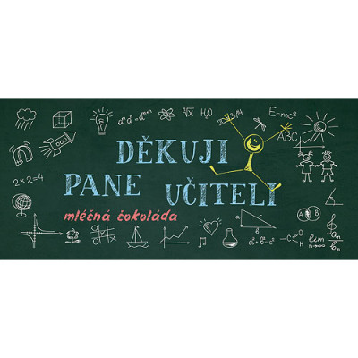 Dárková čokoláda 100 g - Pane učiteli děkuji - zelená