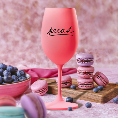 Ahome Sklenice na víno 450 ml - Prcat - růžová