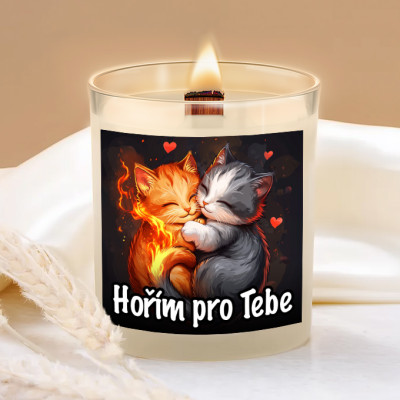 Ahome Svíčka s praskajícím knotem 450 g - Hořím pro Tebe