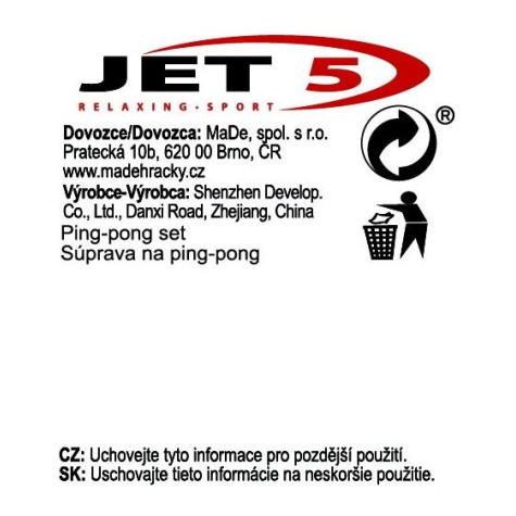 Rakety ping pong set + 3 míčky 25 cm ~ 4