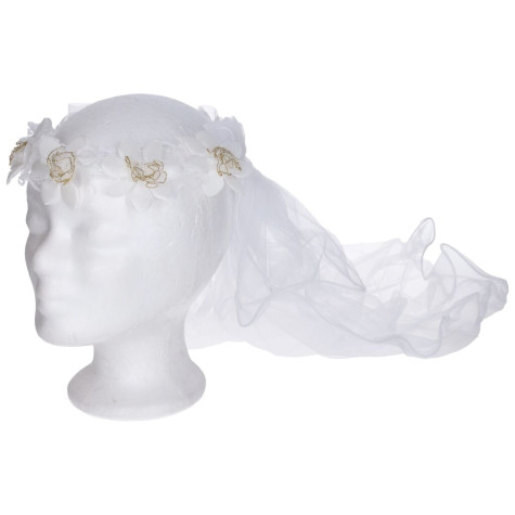 Wiky Set karneval Čelenka se závojem - bílý ~ 1