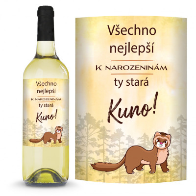 Ahome Víno Chardonnay 750 ml Všechno nejlepší k narozeninám, ty stará kuno