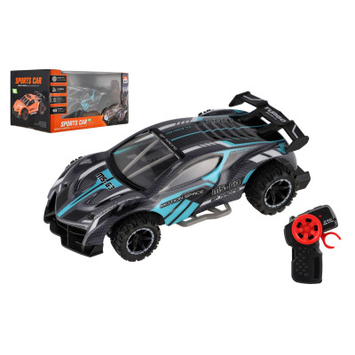 Auto RC sportovní plast 2,4GHz 20cm na baterie šedo-tyrkysové