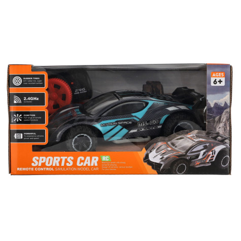 Auto RC sportovní plast 2,4GHz 20cm na baterie šedo-tyrkysové ~ 8