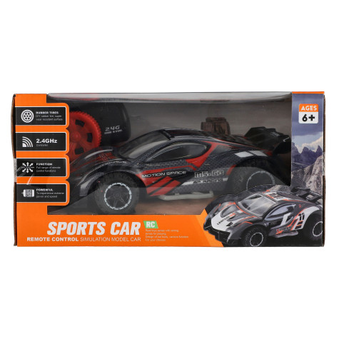 Auto RC sportovní plast 2,4GHz 20cm na baterie šedo-červené ~ 8