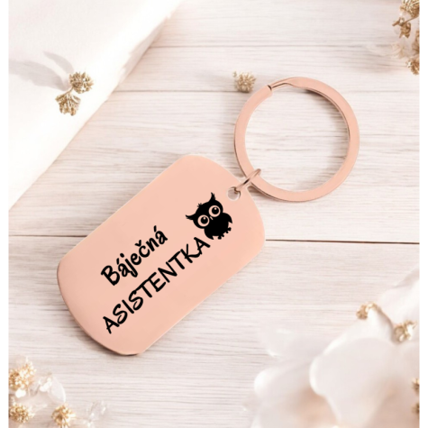 Ahome Kovová rosegold klíčenka - Báječná asistentka ~ 1