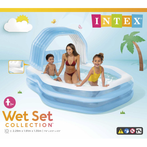 Intex 57186 Bazén nafukovací rodinný se stříškou 229x191x135cm ~ 2