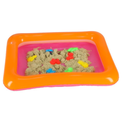 KIK Kinetický písek v boxu 1 kg s formičkami - béžový ~ 2
