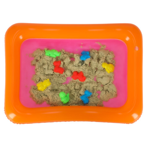 KIK Kinetický písek v boxu 1 kg s formičkami - béžový ~ 3
