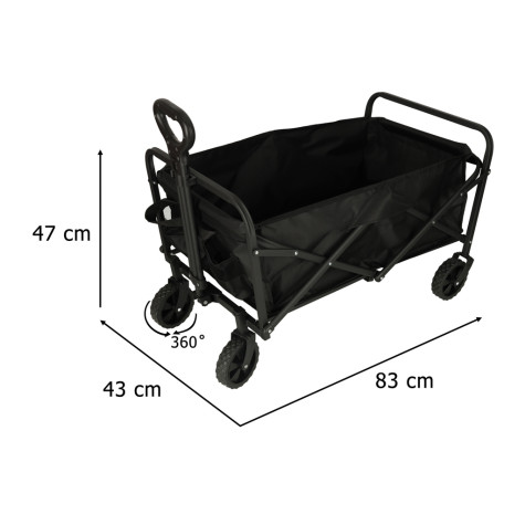 KIK Skládací plážový a turistický vozík otočný s teleskopickou rukojetí 83x43x47cm 100kg ~ 9
