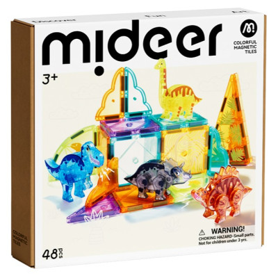Mideer Barevná magnetická stavebnice Dinosauři 48 ks