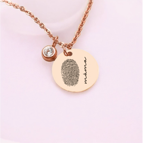 Náhrdelník Rosegold Medailonek na řetízku se zirkonem - Máma ~ 2