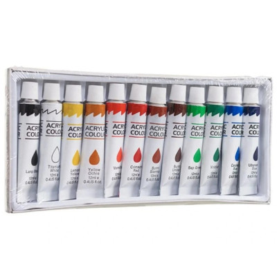 Barvy akrylové 12ks 12ml v krabičce