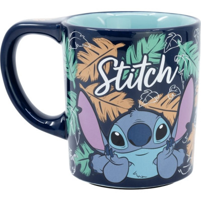 STOR Hrneček keramický s protiskluzovým dnem 295 ml Stitch