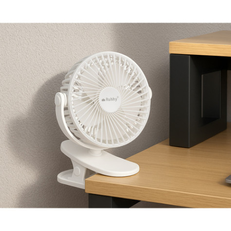 Bezdrátový stolní ventilátor bílý Ruhhy 25566 ~ 2