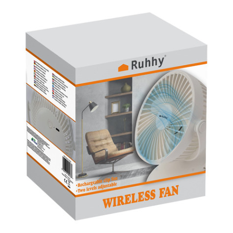 Bezdrátový stolní ventilátor bílý Ruhhy 25566 ~ 7