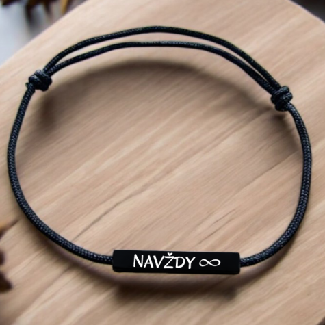Ahome Černý náramek - Navždy ~ 2