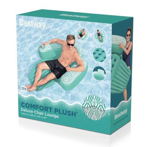 Bestway 43719 Luxusní nafukovací křeslo Comfort Plush zelené 145x120cm ~ 11