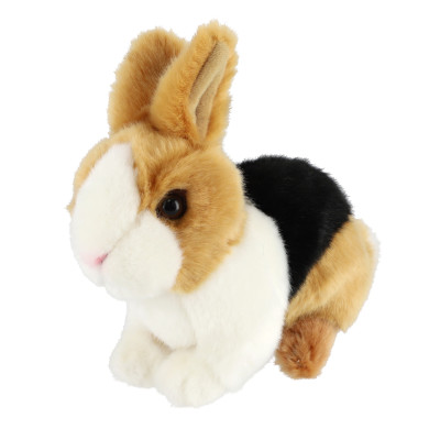 Teddies Králík plyš 15x17cm hnědo-černo-bílý