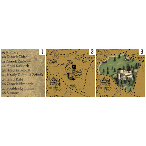 Stírací mapa Česka DELUXE XL - zlatá ~ 5