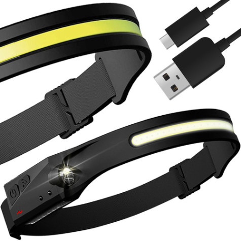 USB LED čelovka svítilna COB + XPE Trizand 21652 ~ 1