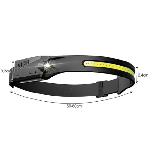 USB LED čelovka svítilna COB + XPE Trizand 21652 ~ 8