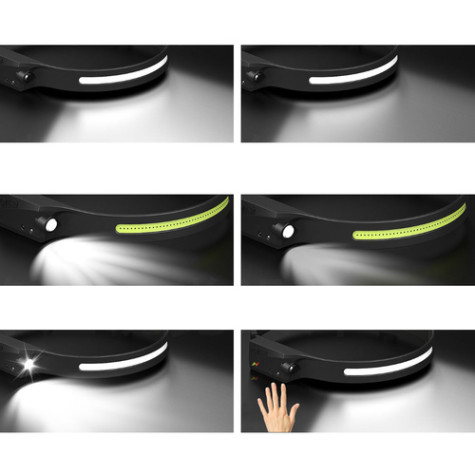 USB LED čelovka svítilna COB + XPE Trizand 21652 ~ 11