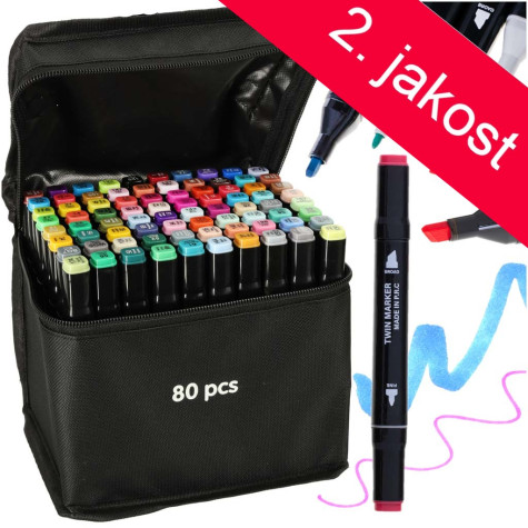 2.JAKOST KIK Oboustranné fixy v pouzdře 80 ks ~ 1