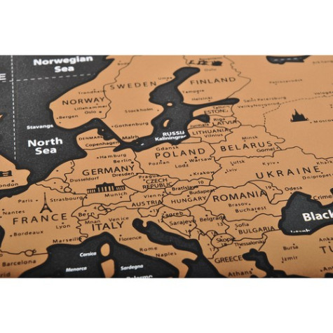 Stírací mapa světa černá s vlajkami 82x59cm s doplňky Malatec 23442 ~ 9