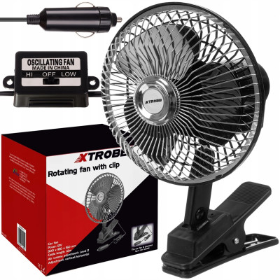 Rotační ventilátor s klipem černý Xtrobb 23194