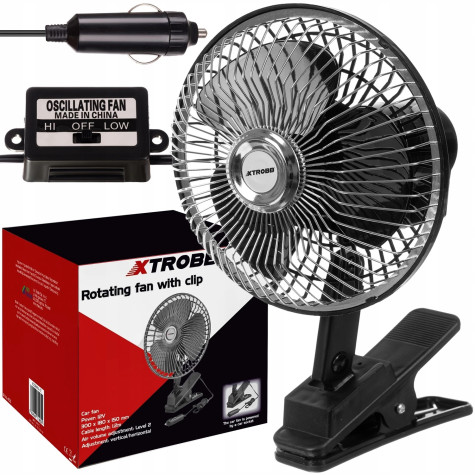 Rotační ventilátor s klipem černý Xtrobb 23194 ~ 1