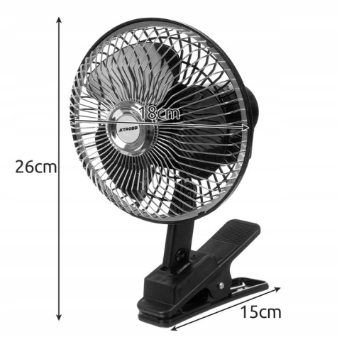 Rotační ventilátor s klipem černý Xtrobb 23194 ~ 5