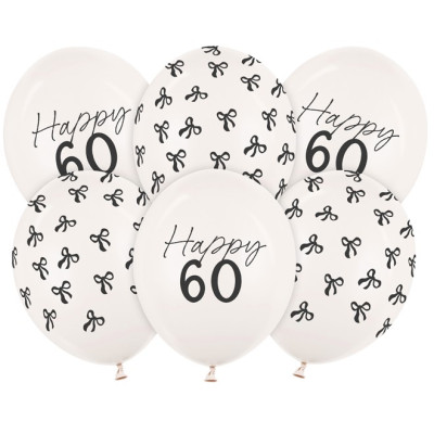 Narozeninové balónky mašle 6 ks - Happy 60