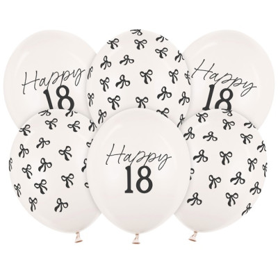 Narozeninové balónky mašle 6 ks - Happy 18
