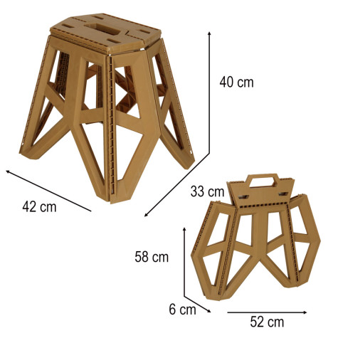 Skládací kempingová židle 40 cm hnědá ~ 7