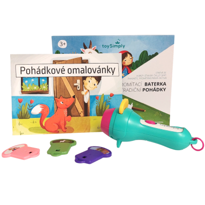 Toysimply Dětská promítací baterka + 4 tradiční pohádky