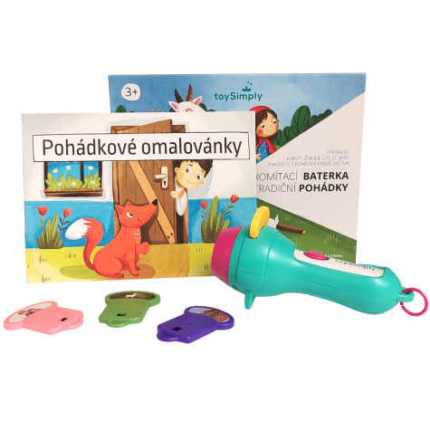 Toysimply Dětská promítací baterka + 4 tradiční pohádky ~ 1