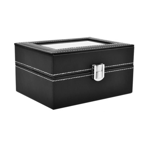 Organizér na hodinky se 3 přihrádkami černý ISO 8513 ~ 3