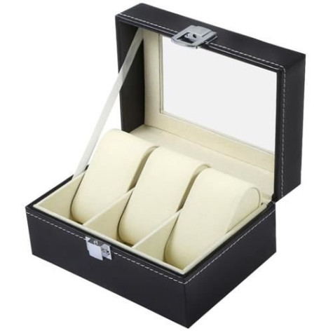Organizér na hodinky se 3 přihrádkami černý ISO 8513 ~ 4