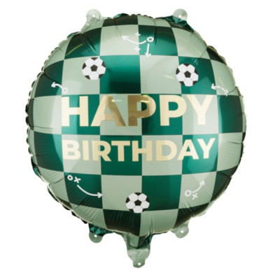 Nafukovací fóliový balónek 35 cm Happy Birthday Fotbal