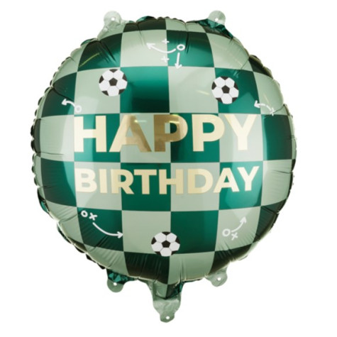 Nafukovací fóliový balónek 35 cm Happy Birthday Fotbal ~ 1