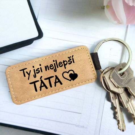 Ahome Kožená klíčenka - Nejlepší Táta ~ 1