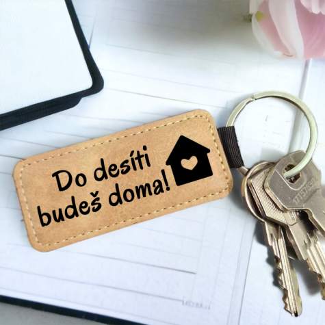 Ahome Kožená klíčenka - Do desíti budeš doma! ~ 1