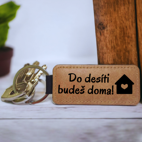 Ahome Kožená klíčenka - Do desíti budeš doma! ~ 2