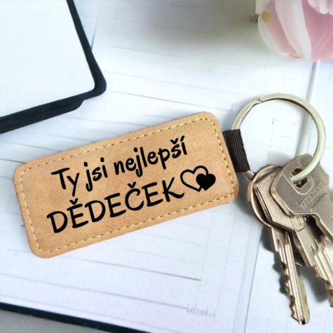 Ahome Kožená klíčenka - Nejlepší Dědeček ~ 1