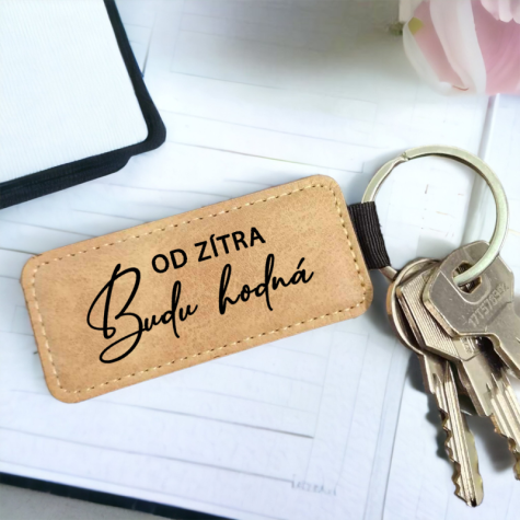 Ahome Kožená klíčenka - Od zítra budu hodná ~ 1