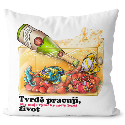 Polštář 40 x 40 cm - Rybičky - lepší život